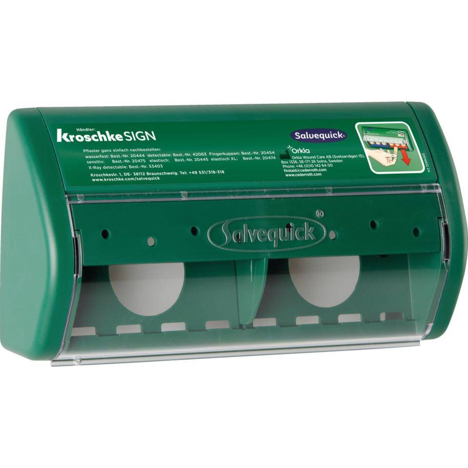 Salvequick® Pflasterspender, ungefüllt, grün, Kunststoff, 230x120x55mm-0