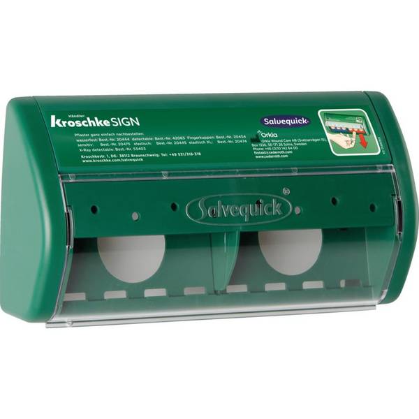 Salvequick® Pflasterspender, ungefüllt, grün, Kunststoff, 230x120x55mm