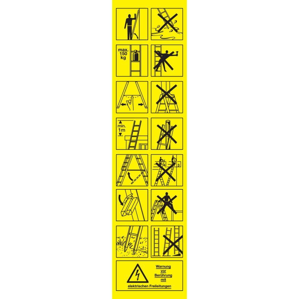 Aufkleber Leitern und Tritte - elektrischen Freileitungen, Folie, selbstklebend, 45x180mm-0
