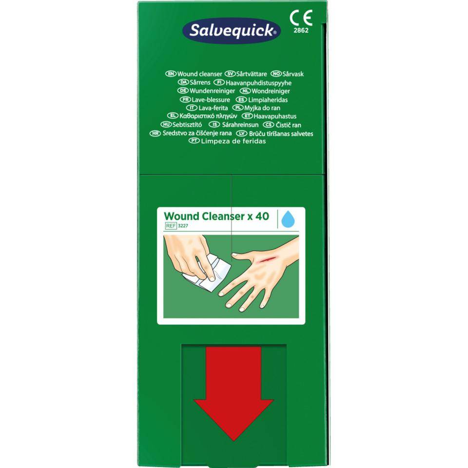 Salvequick® Wundreinigungstücher, 40 Tücher im Spenderkarton, 110x120mm-0