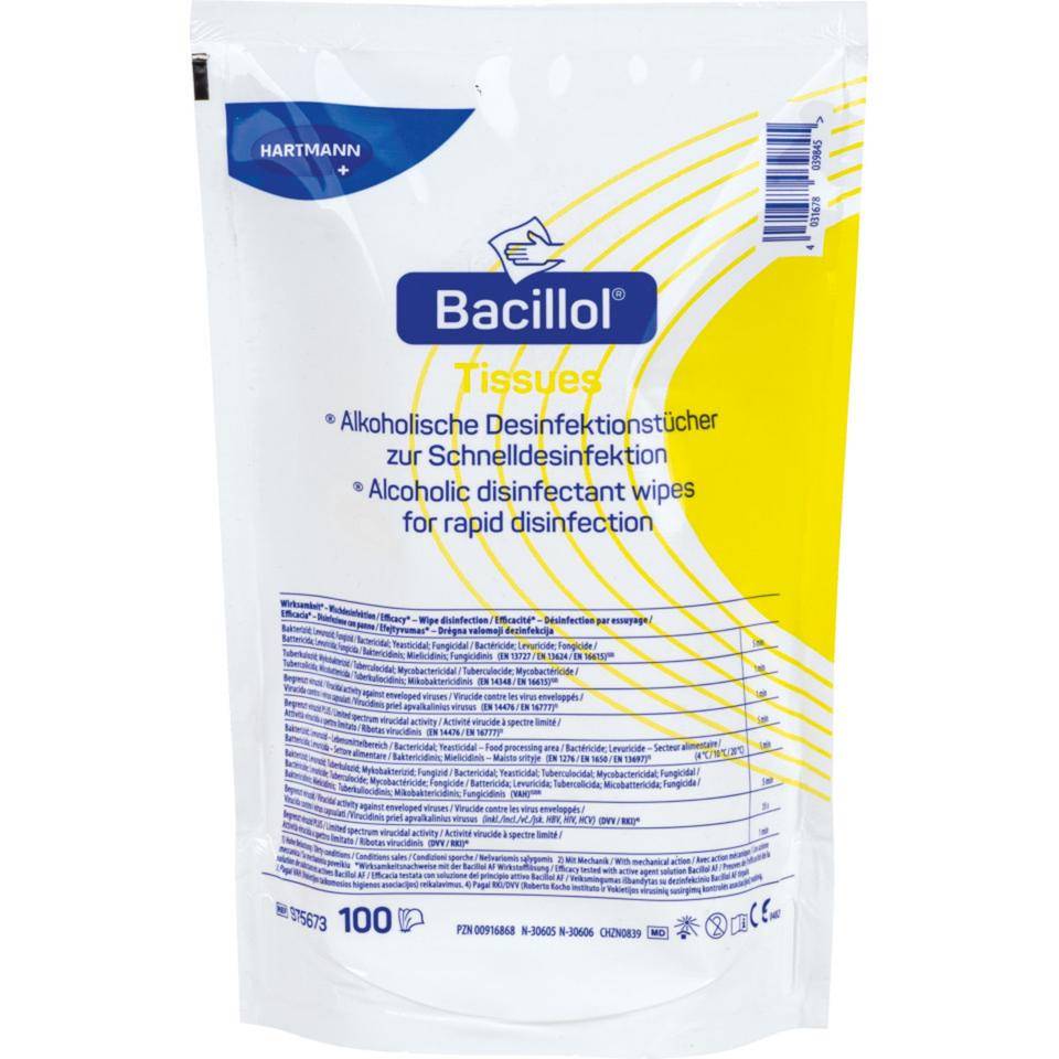HARTMANN Nachfüllpack tissues (Desinfekt.tücher)Bacillol®, gebrauchsfertig, 100/VE-0