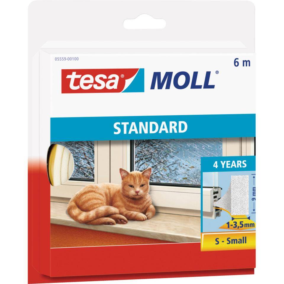 tesamoll® STANDARD I-Profil Schaumstoffdichtung, weiß, Polyethylen, 9x4mmx6m-0