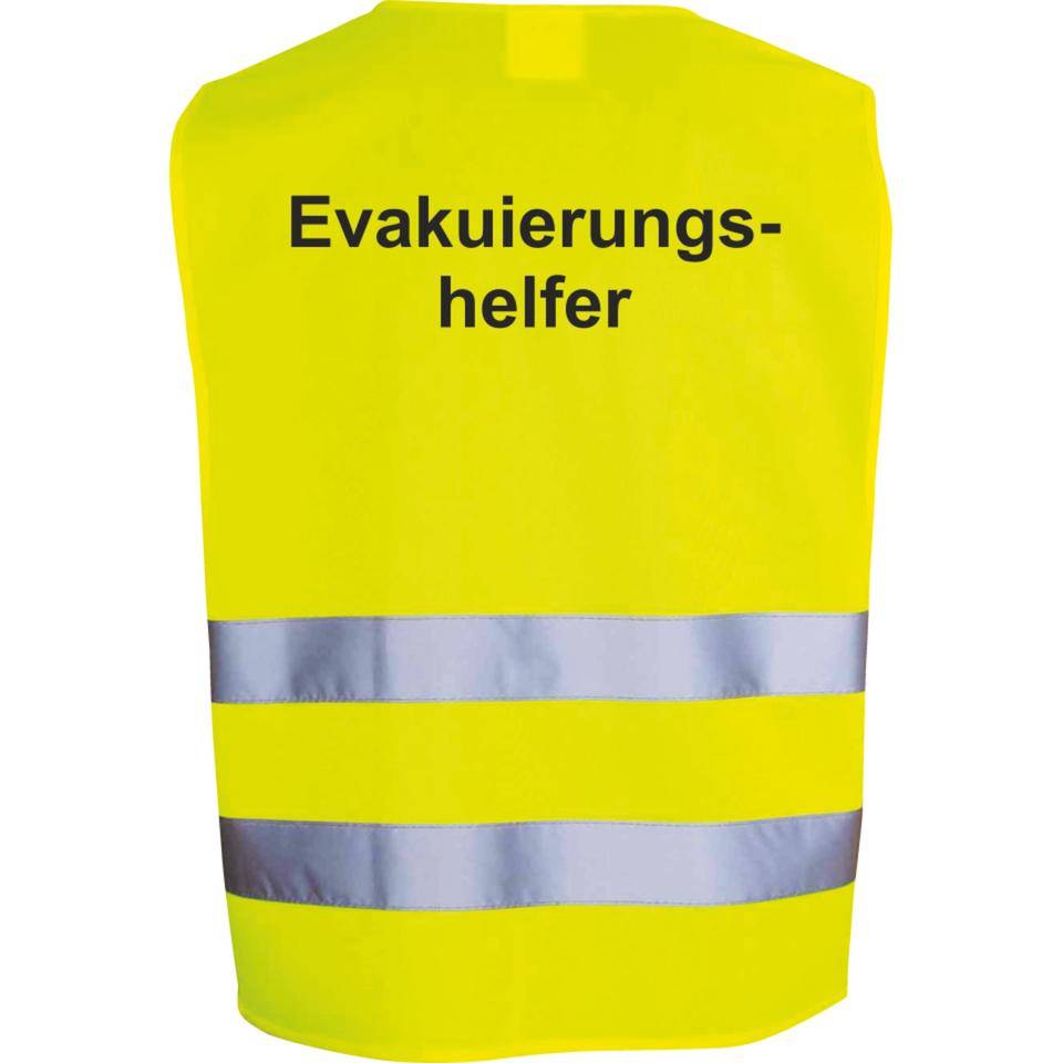 Warnweste mit Rückendruck Evakuierungshelfer,gelb,Reflexstreifen,Einheitsgröße-0