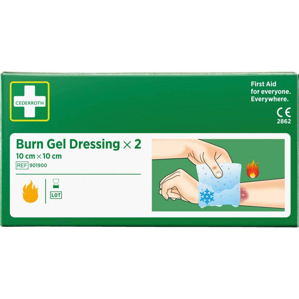Cederroth Burn Gel Kompresse, einzeln steril verpackt, 2 Kompressen 10x10cm-0