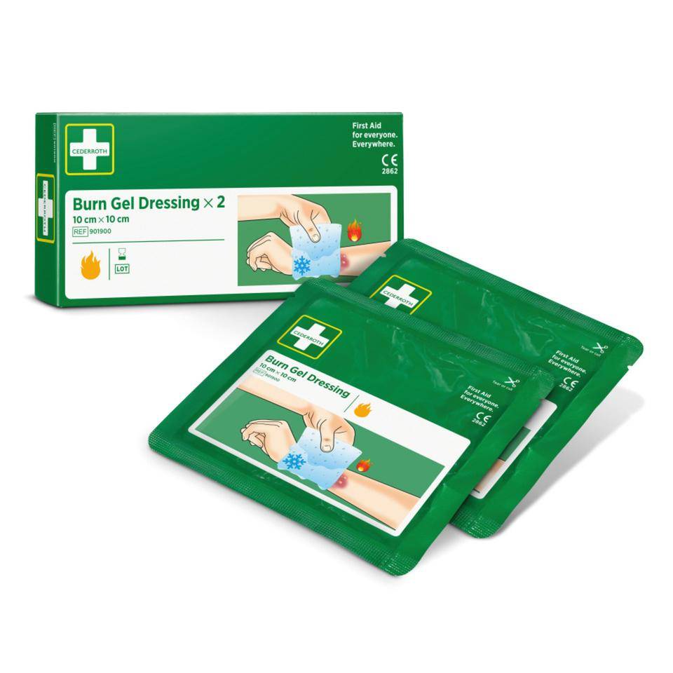 Cederroth Burn Gel Kompresse, einzeln steril verpackt, 2 Kompressen 10x10cm-1