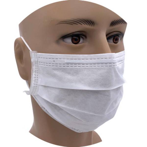 Einweg-Mundschutz, weiß, 21cm, einzeln verpackt, 100/VE (2 Beutel à 50 Stück)