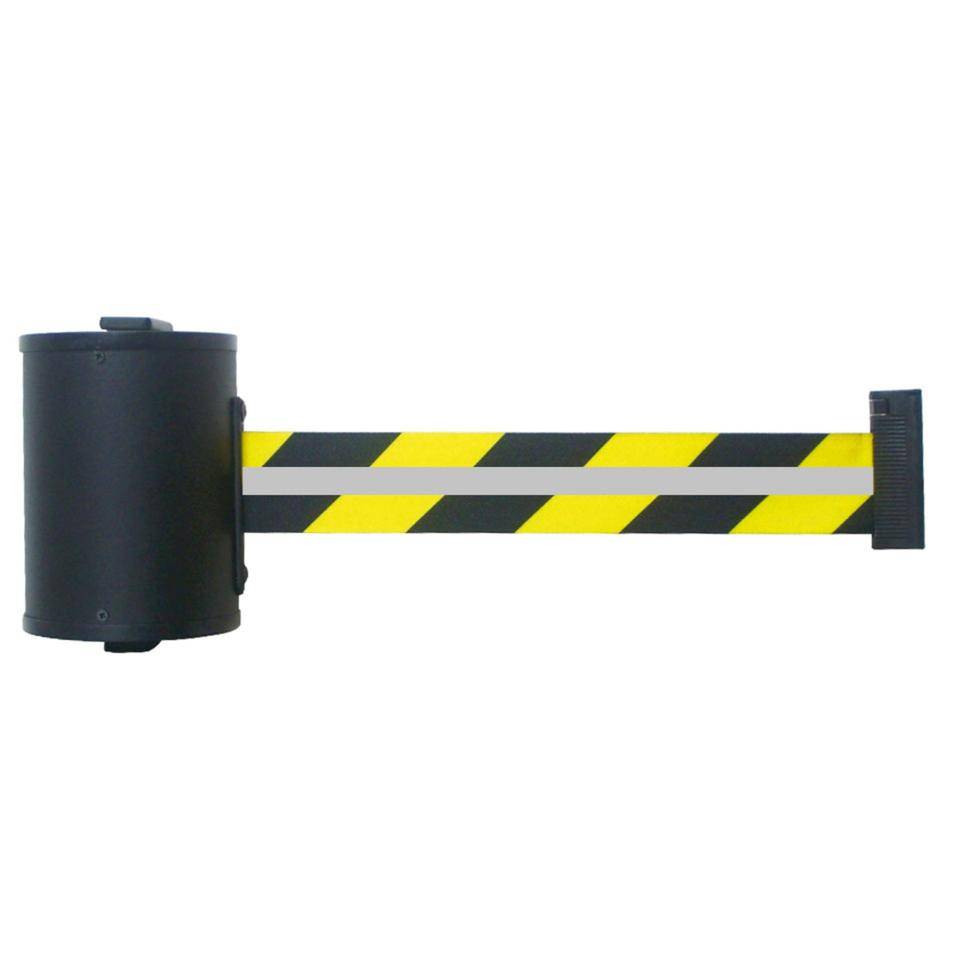 RS-GUIDESYSTEMS Wandkassette, Gurt: gelb/schwarz schraffiert, Reflexstreifen, 7m-0