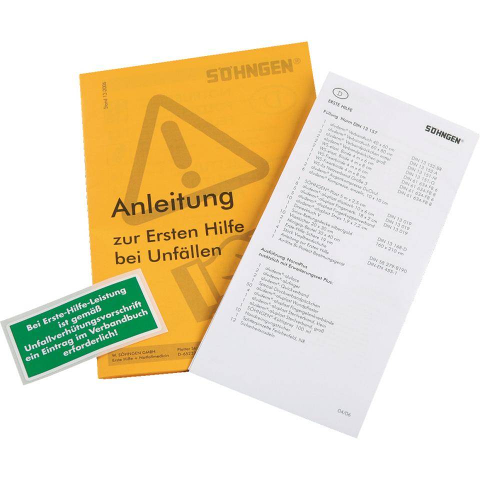 SÖHNGEN® Informationsbroschüre, zur Ersten-Hilfe bei Unfällen-1