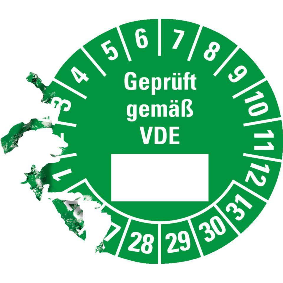 Prüfplakette Geprüft gemäß VDE 26-31, grün, Dokumentenfolie, Ø 25mm, 500/Rolle-2