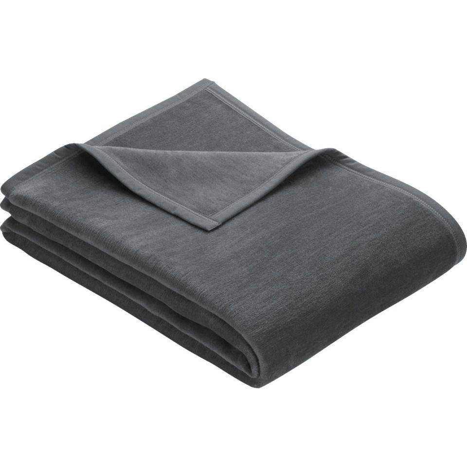 IBENA® Decke Porto, anthrazit, verstärkte Baumwolle, 150x200cm-0