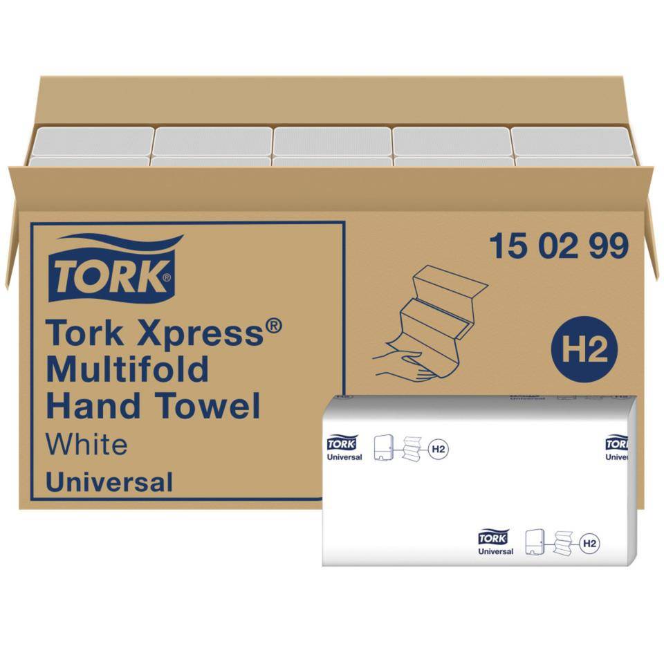 TORK Xpress® Multifold-Handtücher H2, Universal, weiß, Papier, 237 ST/PAK, 20 PAK/VE-0