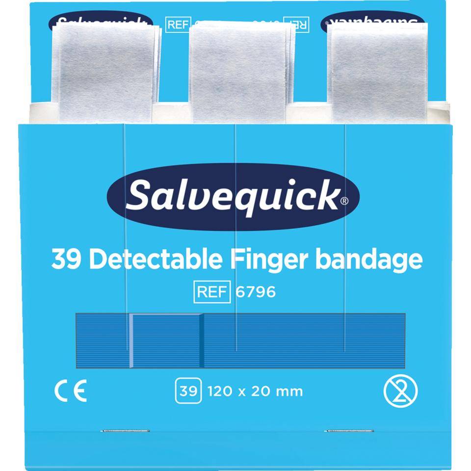 Nachfüll-Pflastersatz f. Salvequick® Pflasterspender, detectable, blau, lang, 234/VE-0