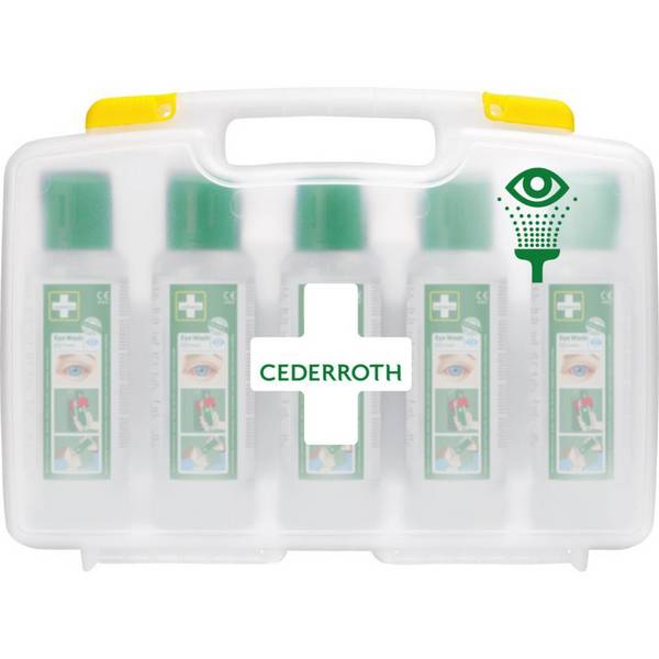 CEDERROTH Augenduschen-Koffer, mit 5 Cederroth Eye Wash 500 ml, 430x103x318mm