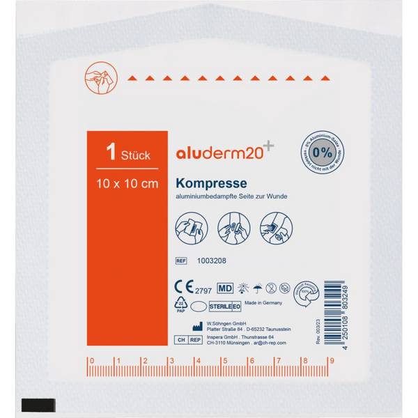aluderm20 Kompresse, Polyestervlies, 10x10cm, 30/VE