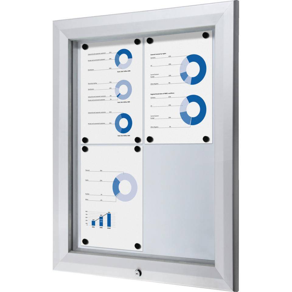 K.57 Schaukasten, abschließbar, IP56, Aluminium, 583 x 760 x 47mm, für 4 x A4, 10,33kg-0