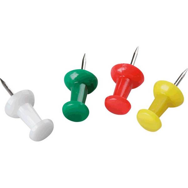 Pinnwandnadeln, Langkopf, blau, grün, weiß, rot, gelb, 60/VE