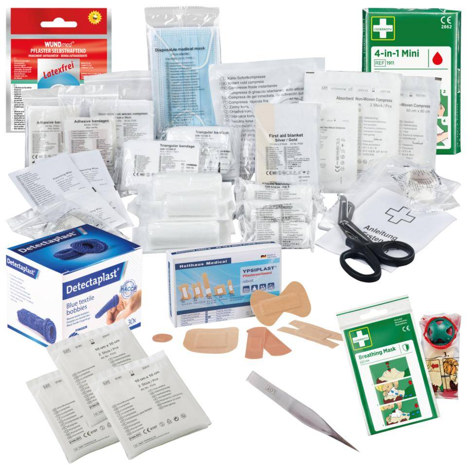 K.57 Erste-Hilfe Nachfüll-Set, DIN 13157, mit elastische und detektierbaren Pflastern-0