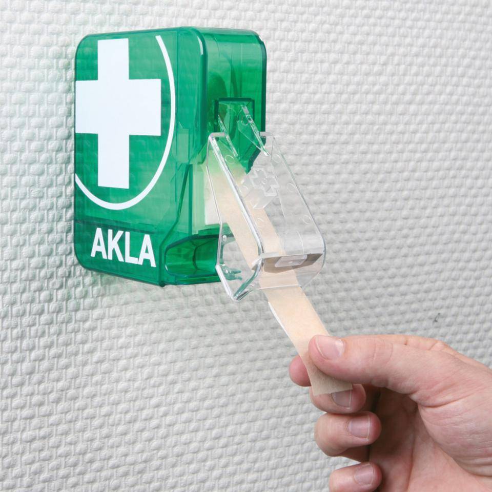 Pflasterspender AKLA, gefüllt, beige, Kunststoff, grün, 50x160x150mm-1