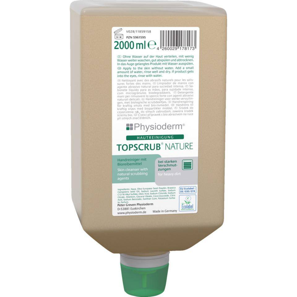Physioderm TOPSCRUB® NATURE,starke Verschmutzungen,Naturreibemittel,2000ml/VFL-0