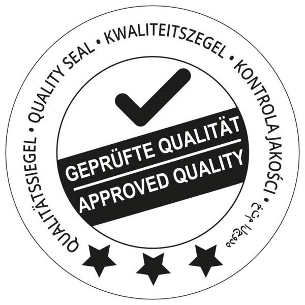 Qualitätssiegel GEPRÜFTE QUALITÄT, mehrsprachig, Dokumentenfolie, Ø 40mm, 500/Rolle