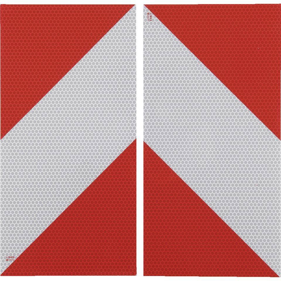 Warnmarkierung, rot/weiß, Magnetfolie, reflektierend, 282x141mm,8 Stück/VE, nach StVO-0