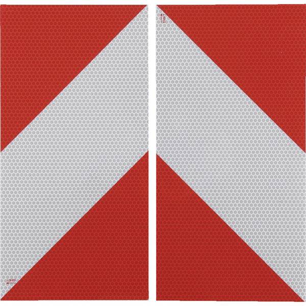 Warnmarkierung, rot/weiß, Magnetfolie, reflektierend, 282x141mm,8 Stück/VE, nach StVO