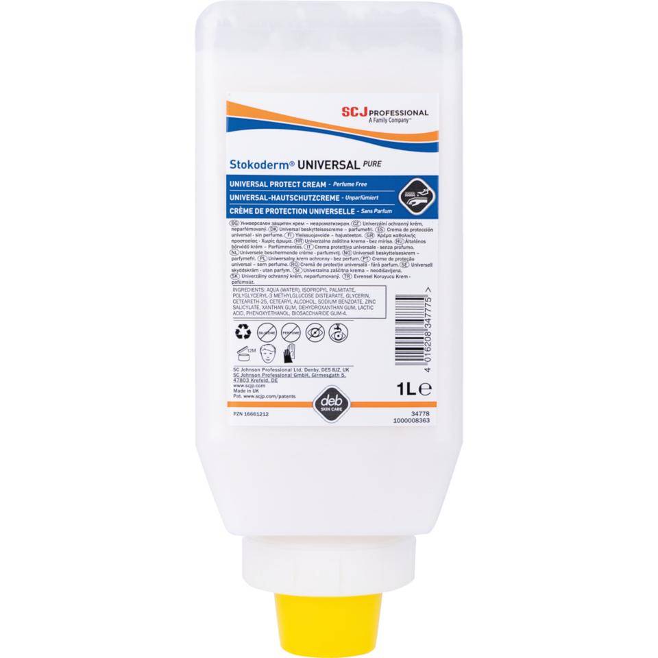 SC Johnson Schutzcreme Stokoderm® Universal PURE,unparfümiert,1000ml/Softflasche-0