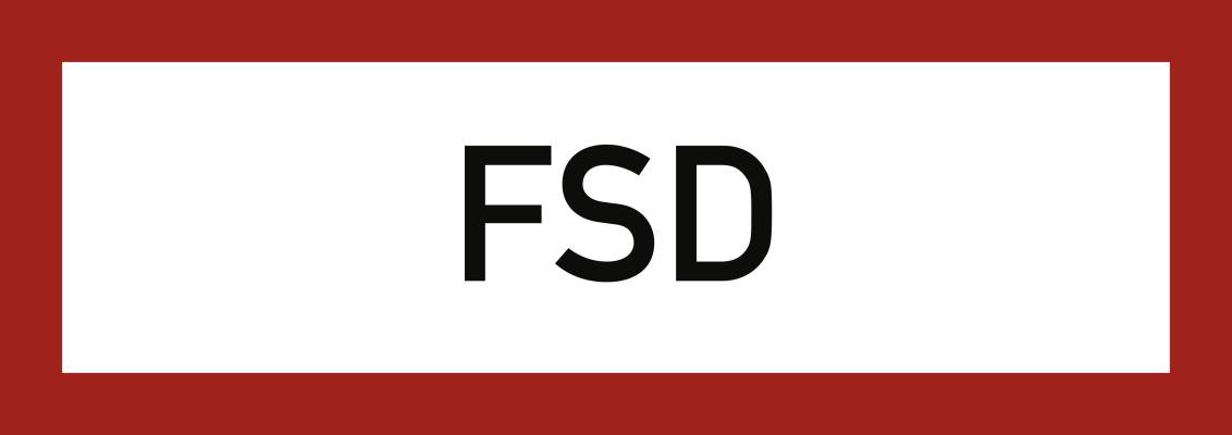 Schild FSD (Feuerwehrschlüsseldepot), Kunststoff, 297x105 mm-0