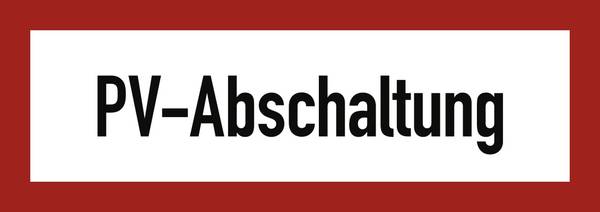 Aufkleber PV-Abschaltung, Folie, 297x105 mm