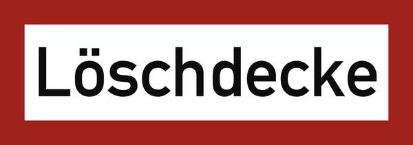 Aufkleber Löschdecke, Folie, 210x74 mm