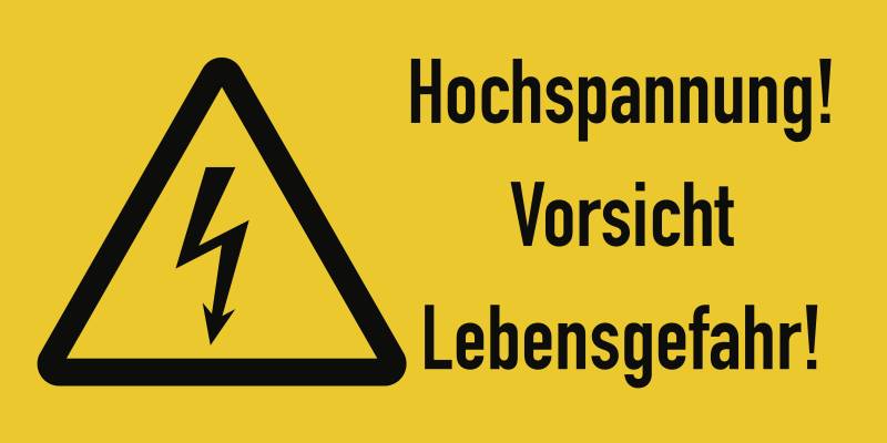 Hochspannung! Vorsicht Lebensgefahr!, Kombischild, Alu, 300x200 mm-0