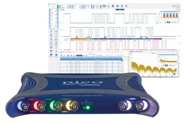 Pico Technology 3416E | USB Oszilloskop, 4 Kanal, 200 MHz, bis zu 5 GS/s, 2 GS Speicher, bis zu 14 bit, 3000E
