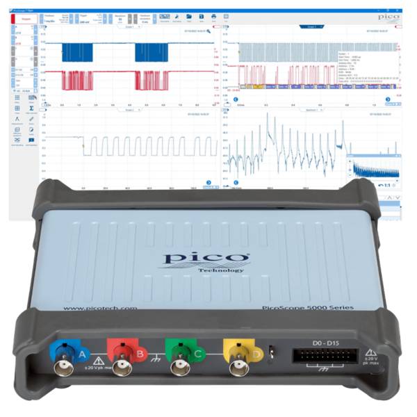 Pico Technology USB-Oszilloskop für PC, MSO, 4+16-Kanal, 100 MHz | PicoScope 5443D MSO (PQ153)