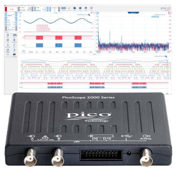Pico Technology PicoScope 2205A MSO | USB-Oszilloskop, MSO, 2+16-Kanal, 25 MHz (PQ008)