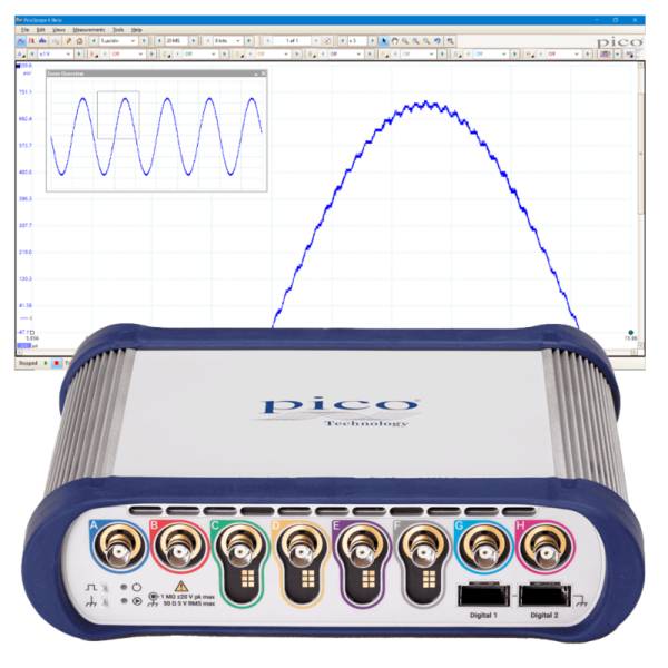 Pico Technology PQ197 | USB Oszilloskop 6804E, 6000E Serie, 8 Kanal, 500 MHz, 5 GSa/s Abtastrate