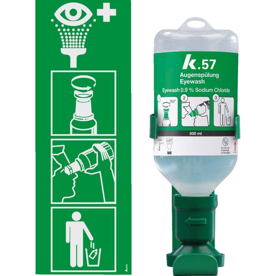 K.57 Augenspülstation mit Einzelhalterung, zur Wandmontage, 1x500ml/Flasche-0