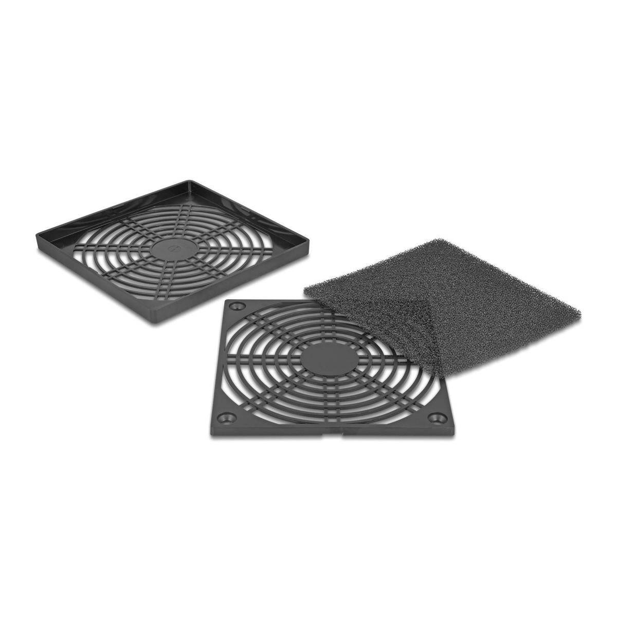 Lüftergitter mit Staubfilter 120x120 mm schwarz-1
