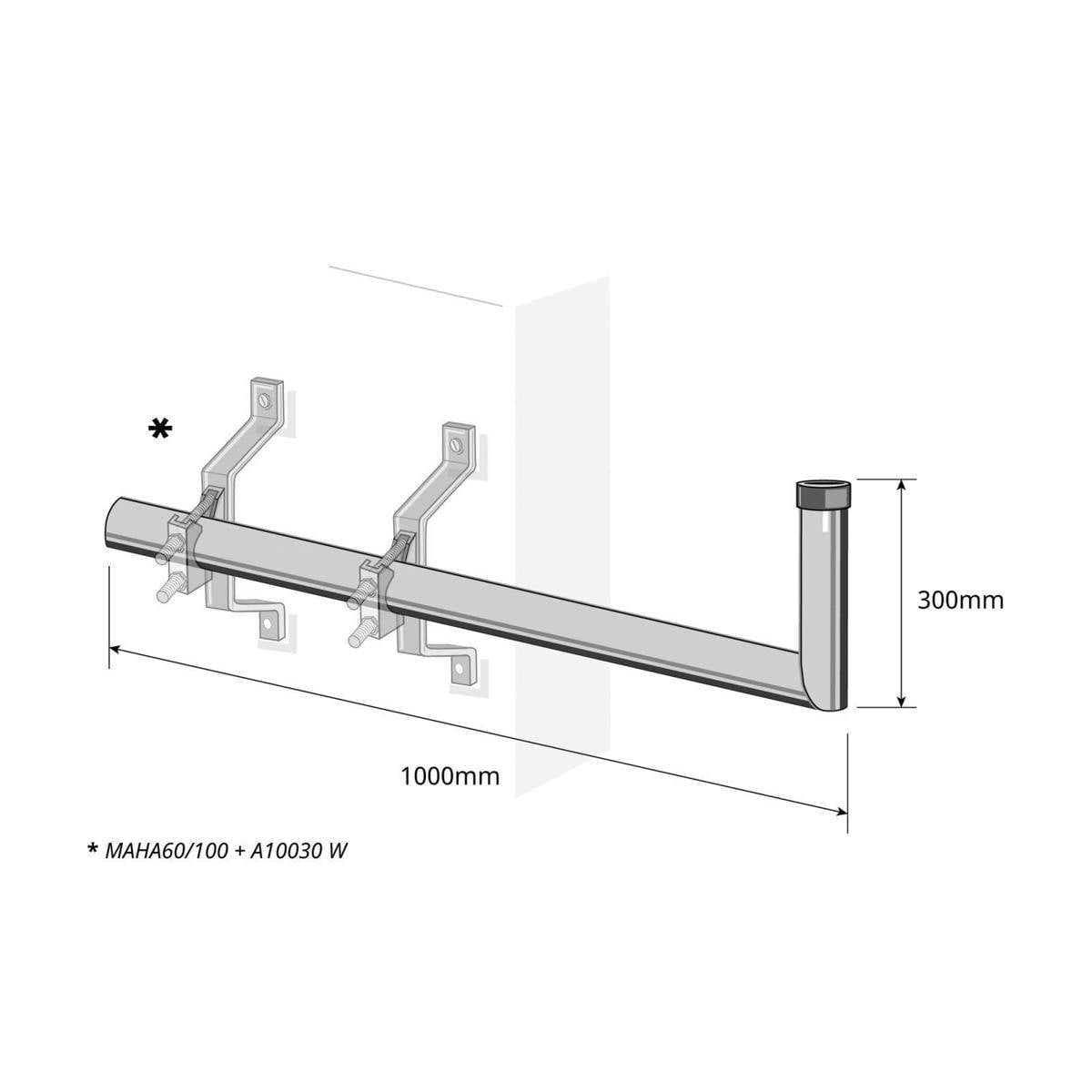 Antennenwinkelrohr 100 cm feuerverzinkt Ø...-1