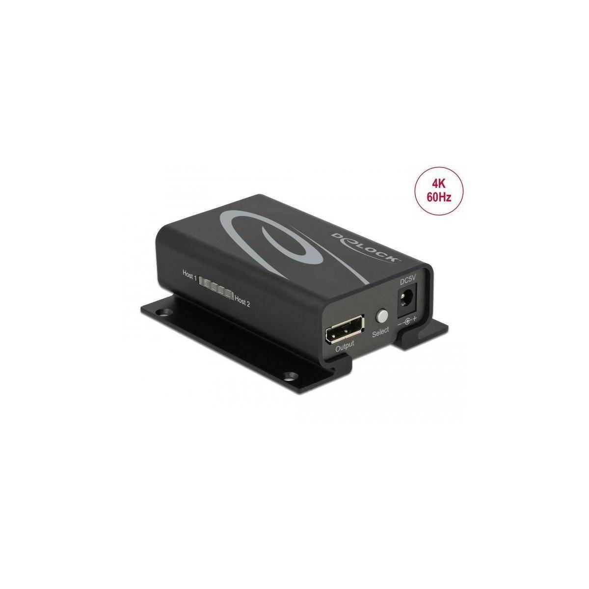 Delock Displayport 1.2 Switch 2 x in > 1 x out 4K Video/Audio-Schalter Desktop AC 100 240 V-3