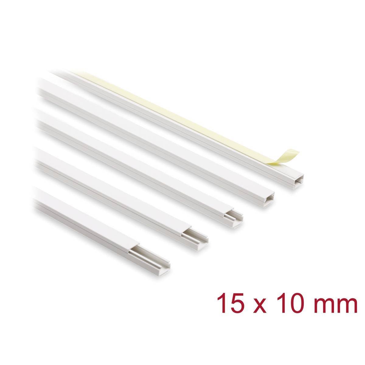 Delock Kabelkanal - self-adhesive with sliding cover - 1 m - weiß (Packung mit 5)-1