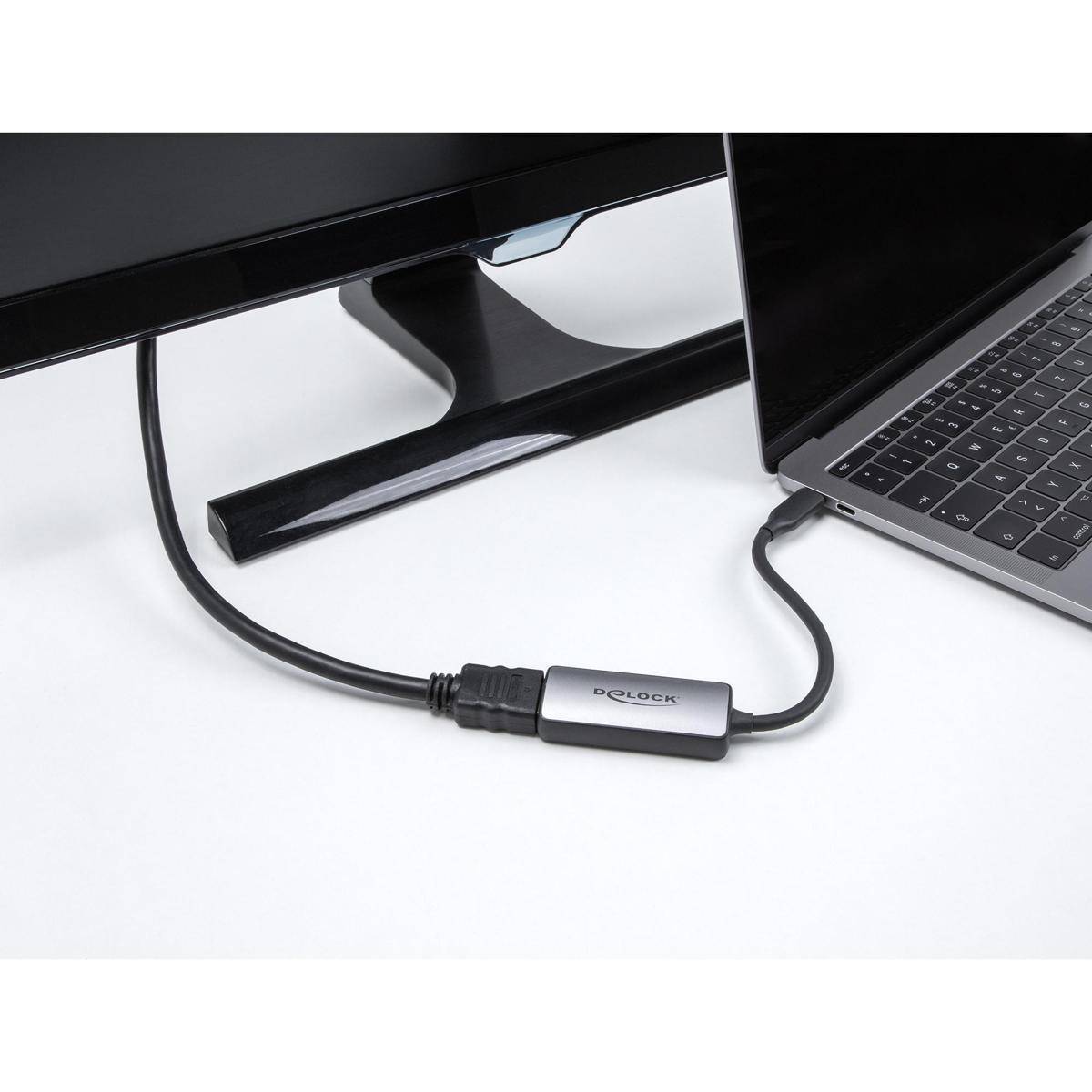 Delock Adapterkabel - USB-C männlich zu HDMI weiblich - 17 cm - Grau - 8K60Hz (7680 x 4320)-1