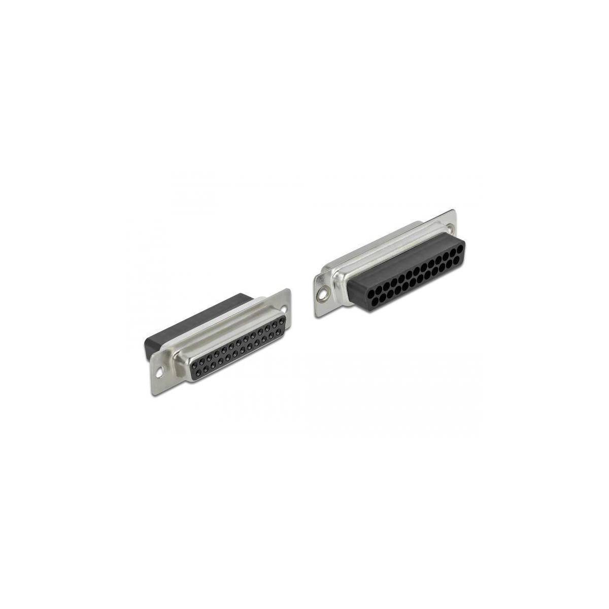 Delock D-Sub 25 Pin Crimp Buchse zu 2 x RJ45 mit Montagesatz beige-1