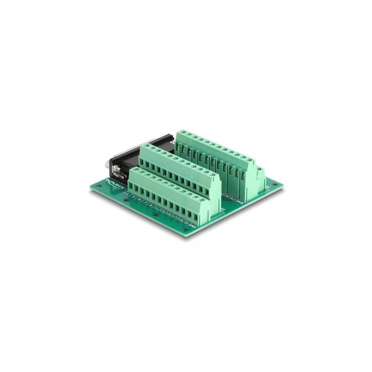 Delock D-Sub HD 44 Pin Buchse zu Terminalblock für Hutschiene 44-polig-1