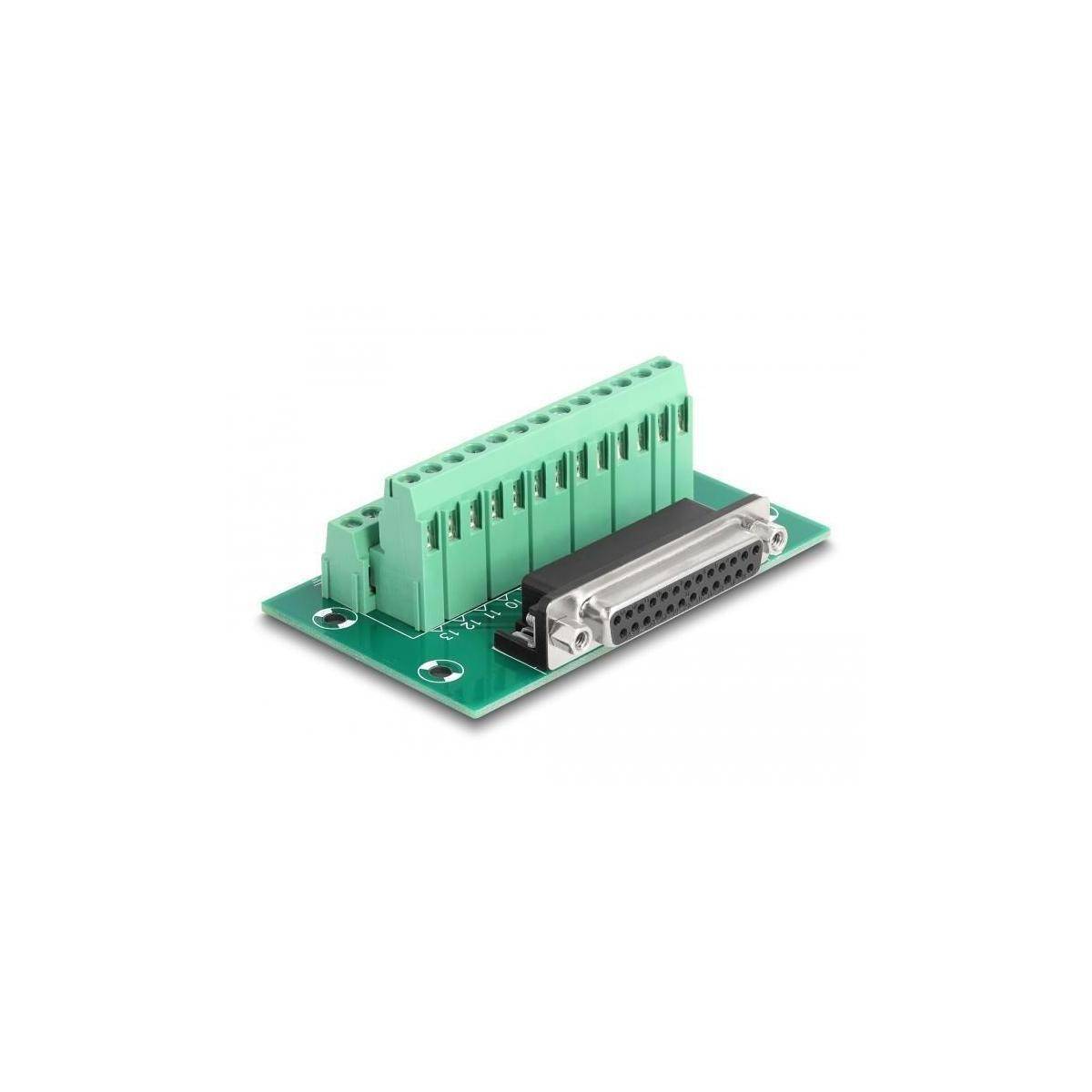 Delock D-Sub 25 Pin Buchse zu Terminalblock für Hutschiene 25-polig-0