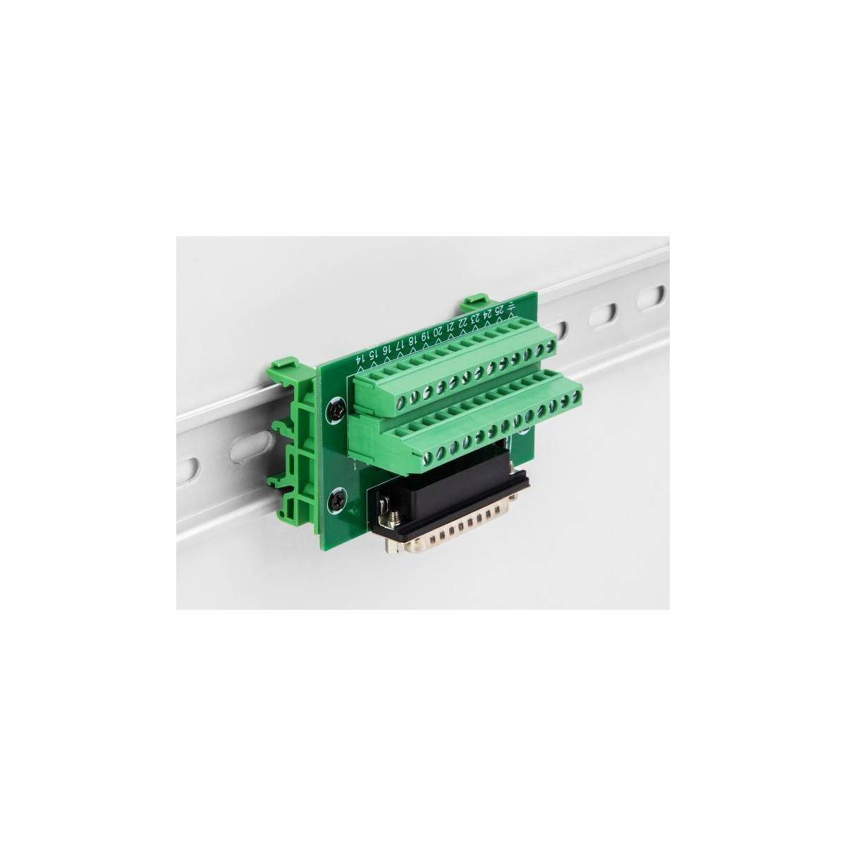 Delock D-Sub 25 Pin Buchse zu Terminalblock für Hutschiene 25-polig-3