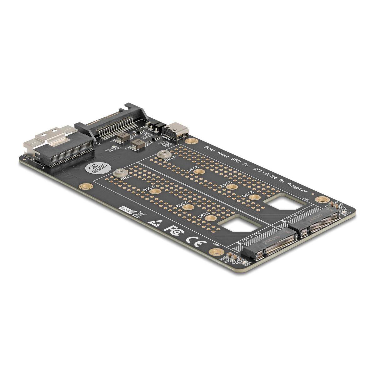 Delock SFF-8654 8i> 2x M.2 Key M NVMe SSD Konverter Converter-2
