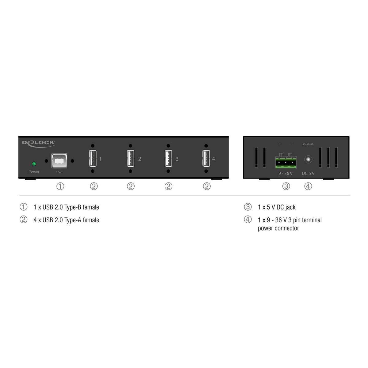 Delock Hub - mit 15 kV ESD-Schutz - 4 x USB-4