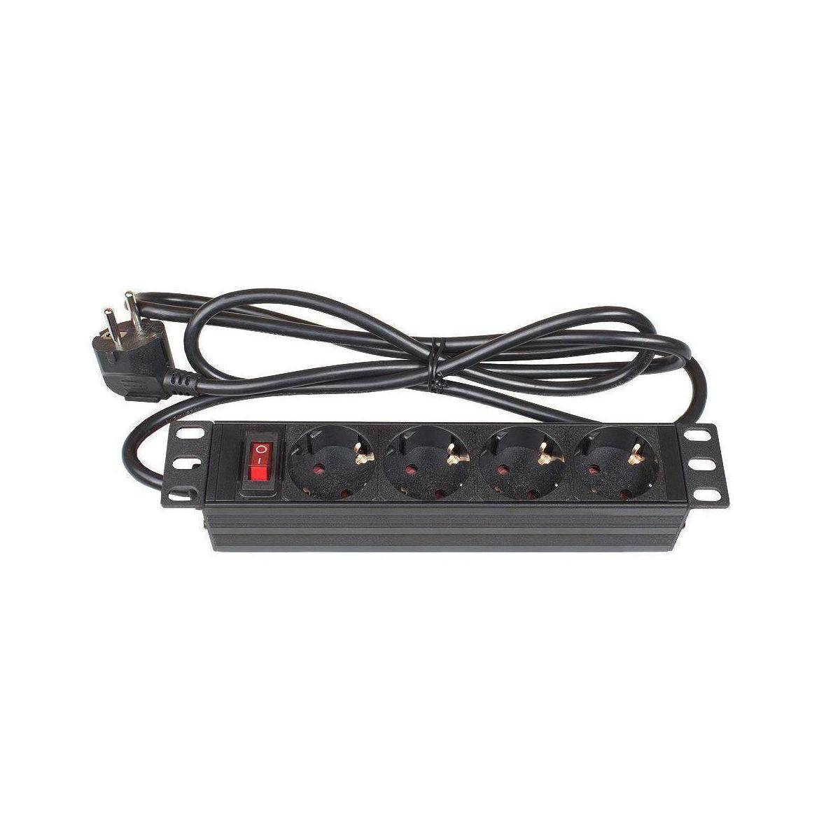 10" PDU Steckdosenleiste 1HE, 4-fach,...-0