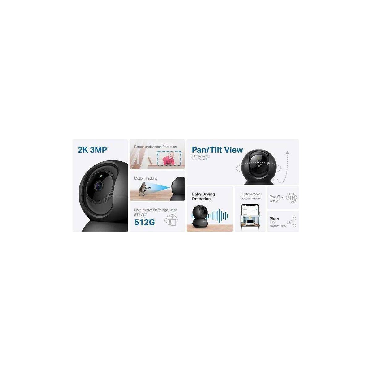 TP-LINK Tapo C211 V2 Netzwerk-Überwachungskamera schwenken / neigen Farbe Tag&Nacht 3 MP 2560 x 1440 2K feste-2