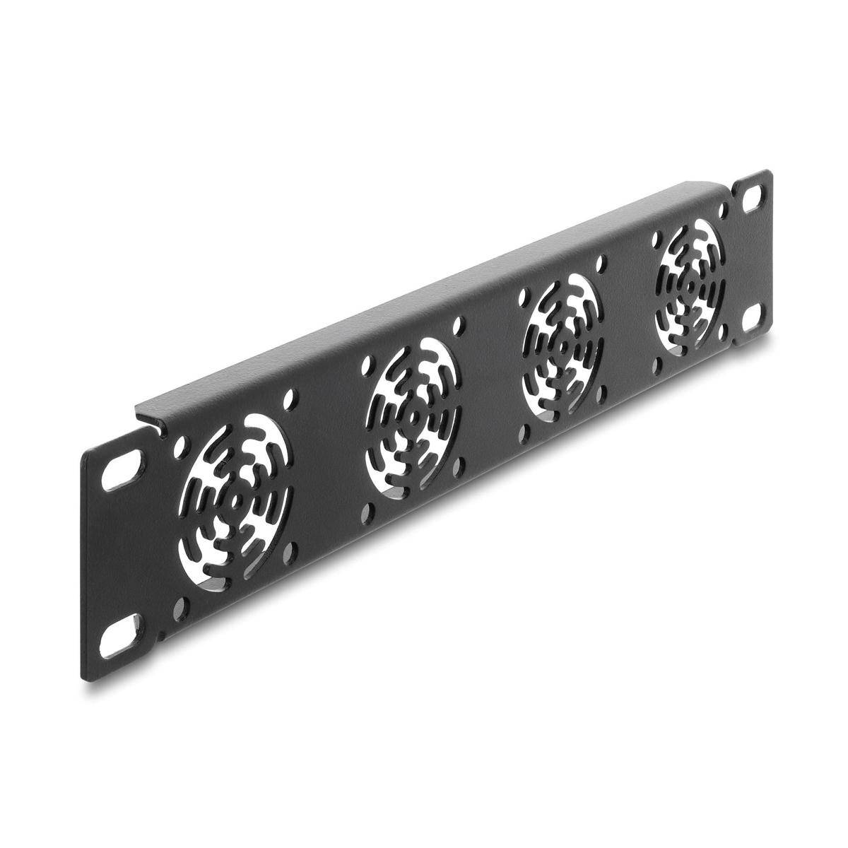 Delock Rack-Gebläsepaneel - for 4 fans, 40 x 40 mm - Dunkelgrau - 1U - 25.4 cm (10")-1